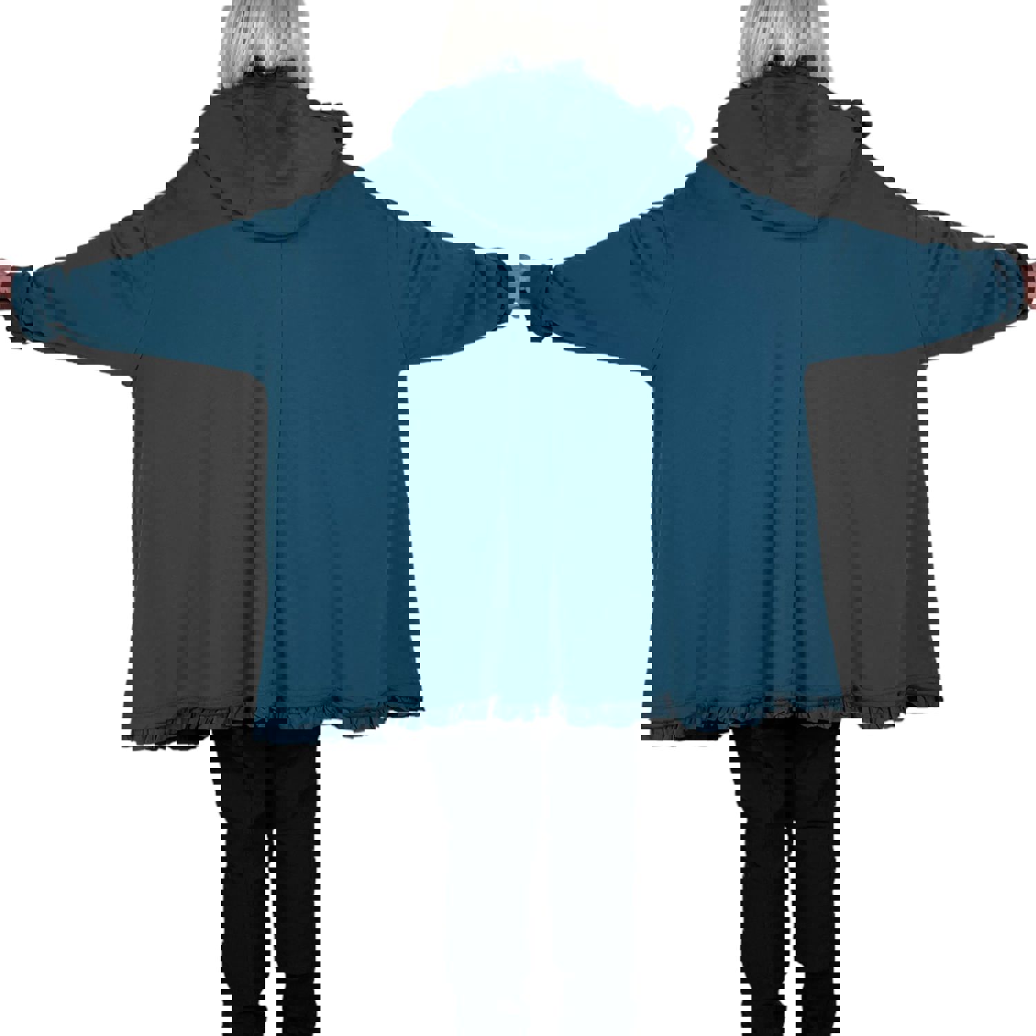 RUFFLE TRIM HOODED JACKET