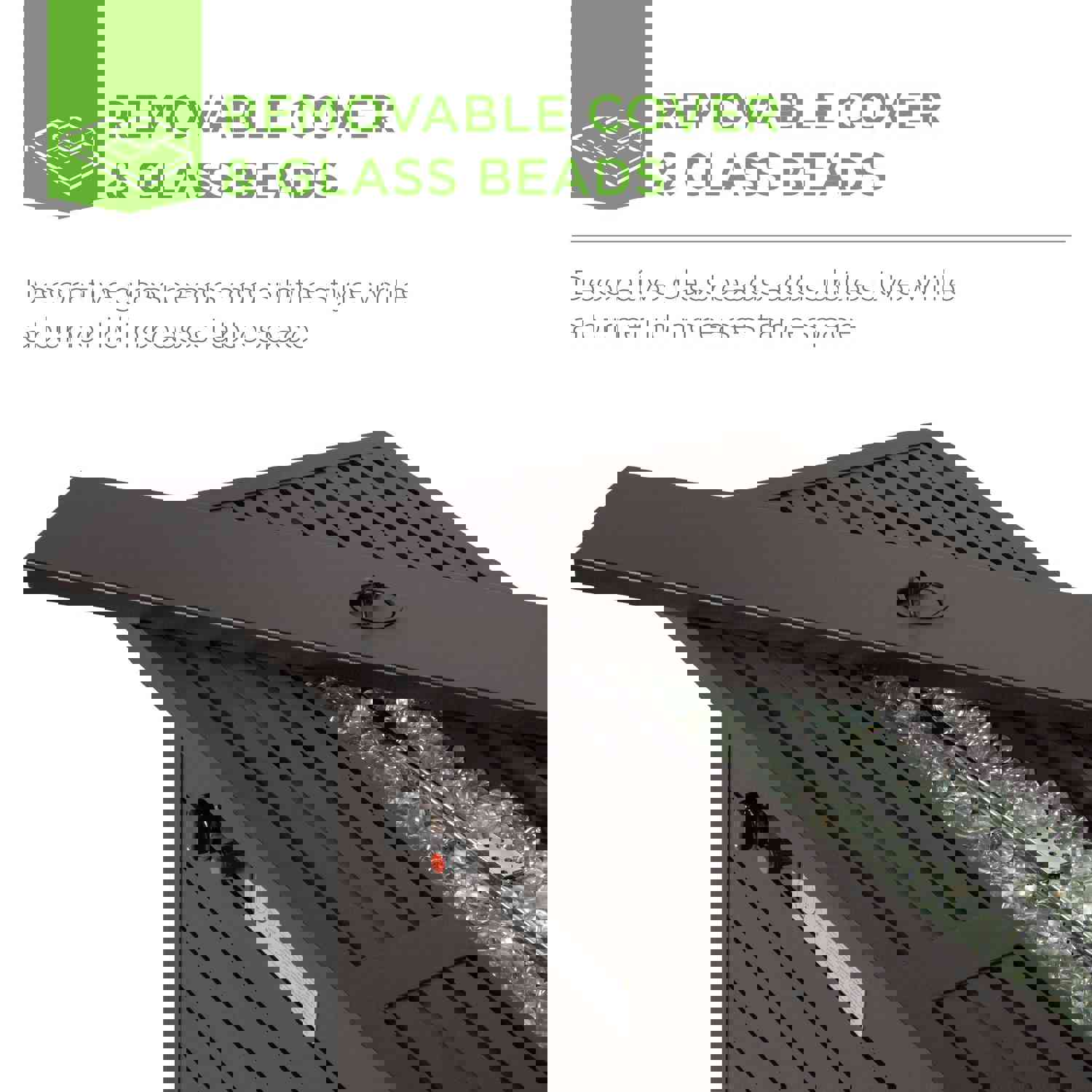 Best Choice Products 57in 50,000 BTU Rectangular Aluminum Gas Fire Pit Table with Storage, Cover, and Glass Rocks - Dark Brown