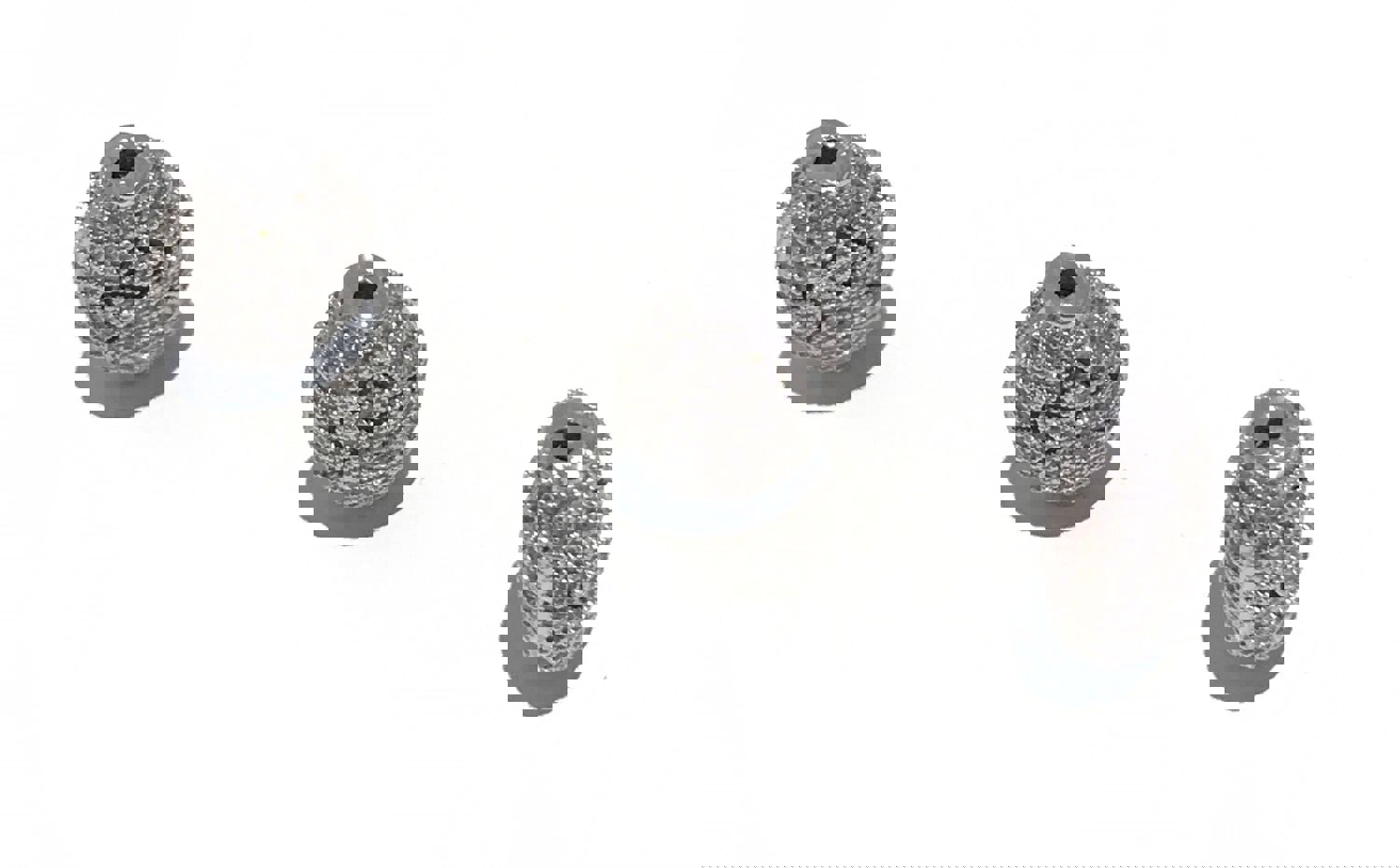 Platinum Plated Oval Micro Pave Cubic Zirconia Bead for DIY Jewelry Making