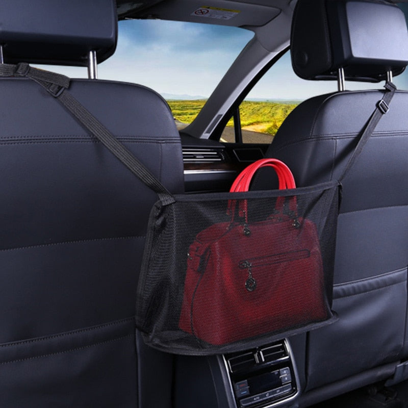 Universal Car Net Pocket Handbag Holder - Multifunction Seat Gap Storage Organizer
