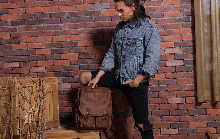 Cool Brown Men's Leather Backpack - Travel & Laptop Backpack