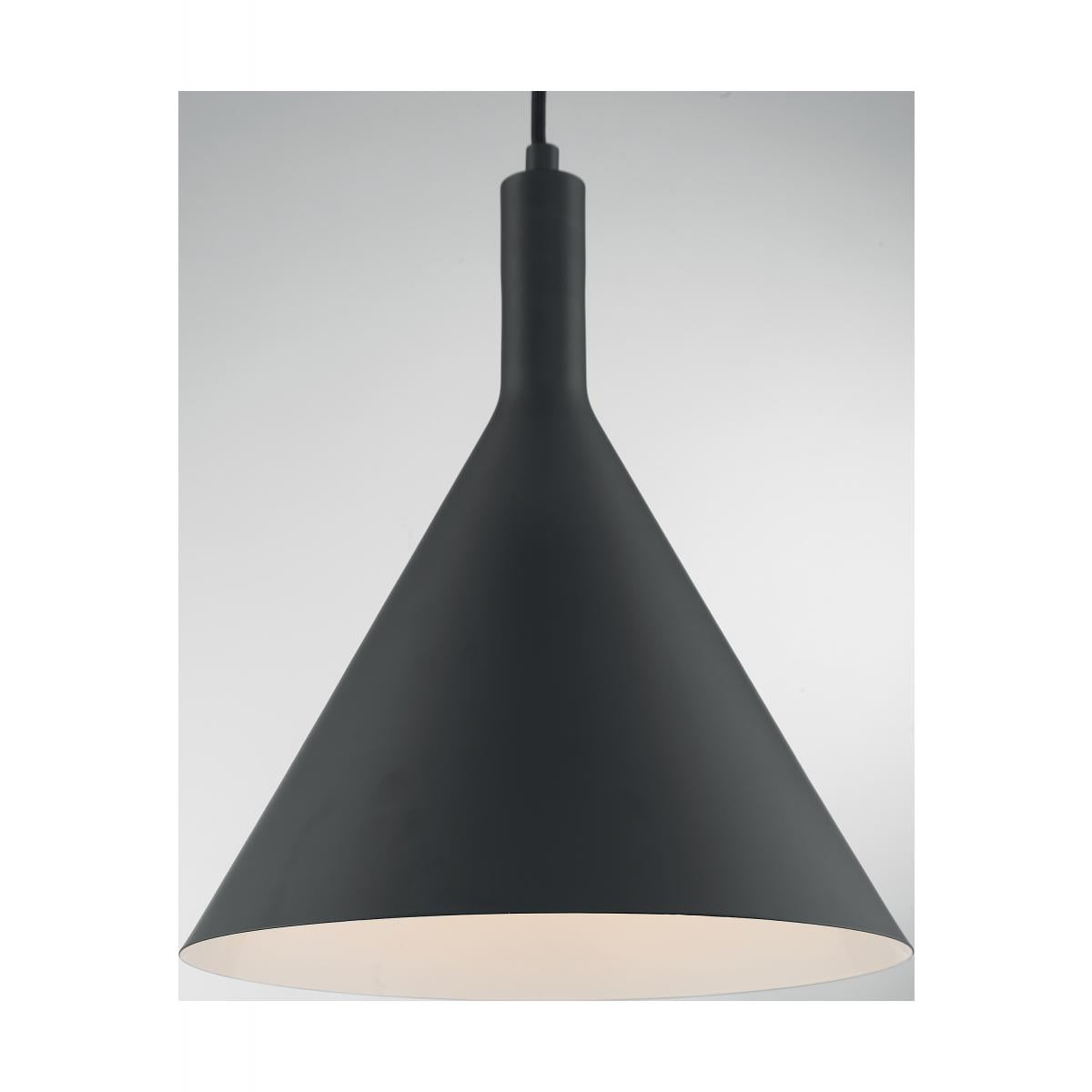 60-7128 LIGHTCAP 1LT LARGE PENDANT - Matte Black Finish
