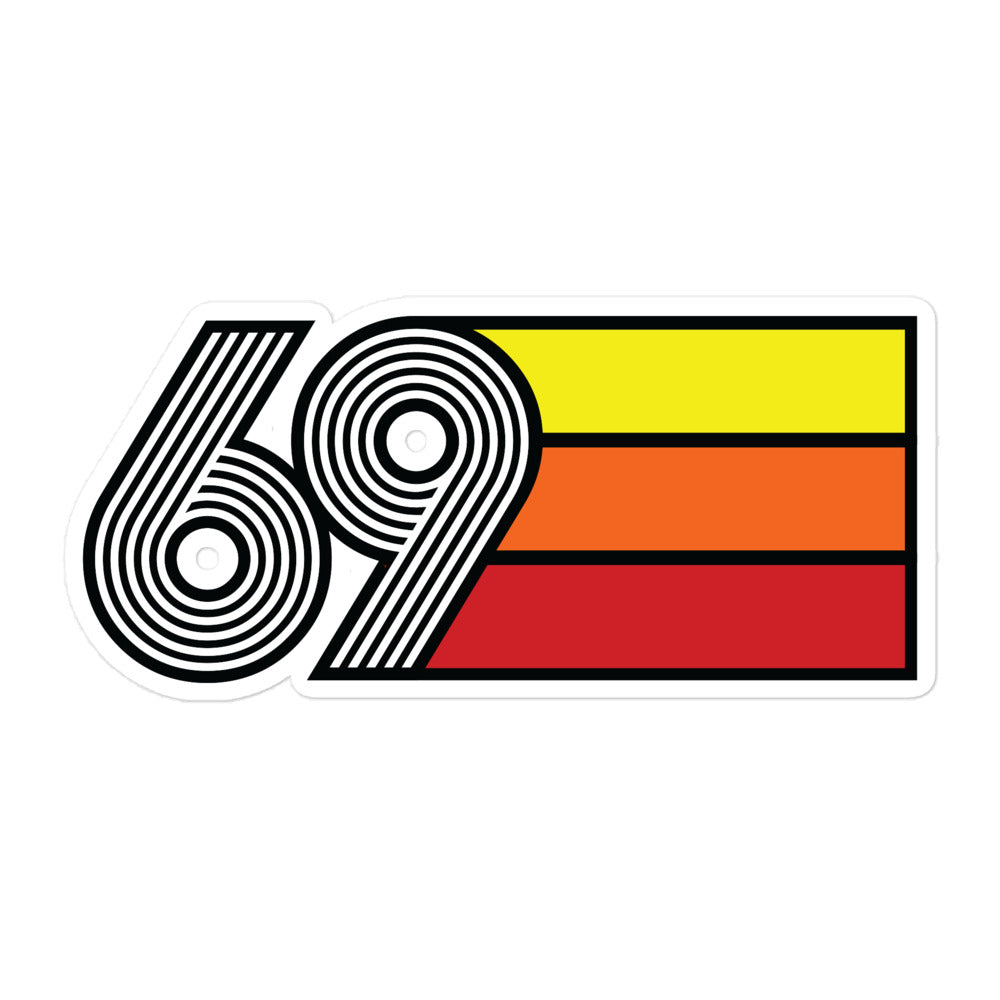 69 - 1969 Retro Tri-Line Decal Bubble-Free Vinyl Stickers
