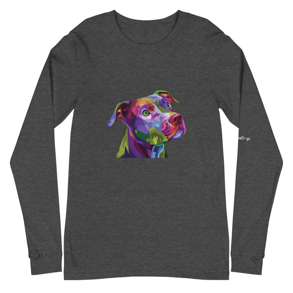 Pit Bull Pop Art Long Sleeve Tee - Unisex Soft Cotton Shirt