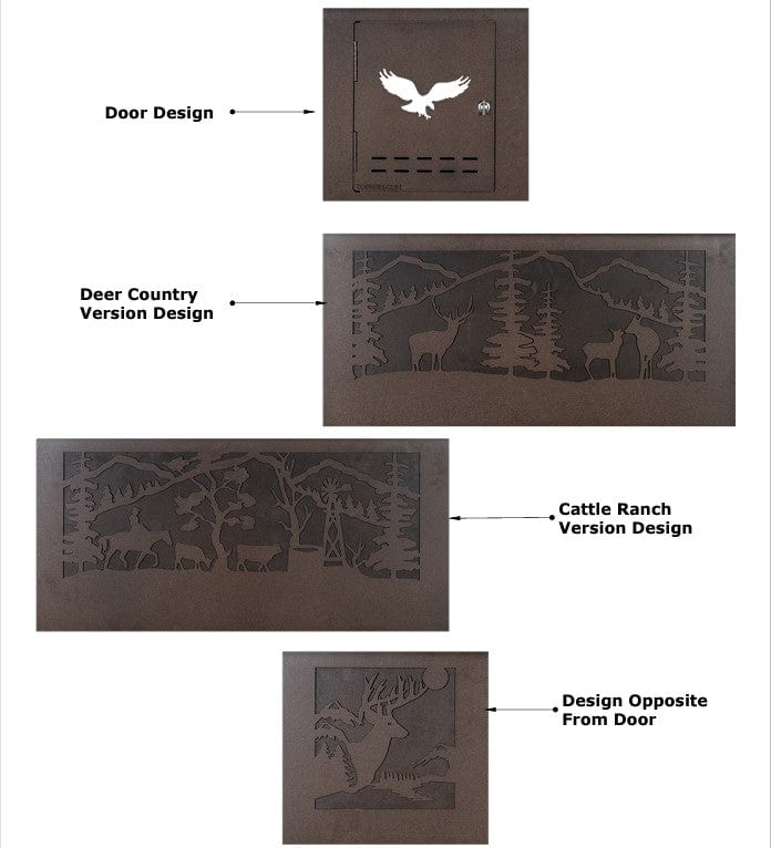 The Outdoor Plus Rectangle Outback Fire Pit with Free Cover - Cattle Ranch Design