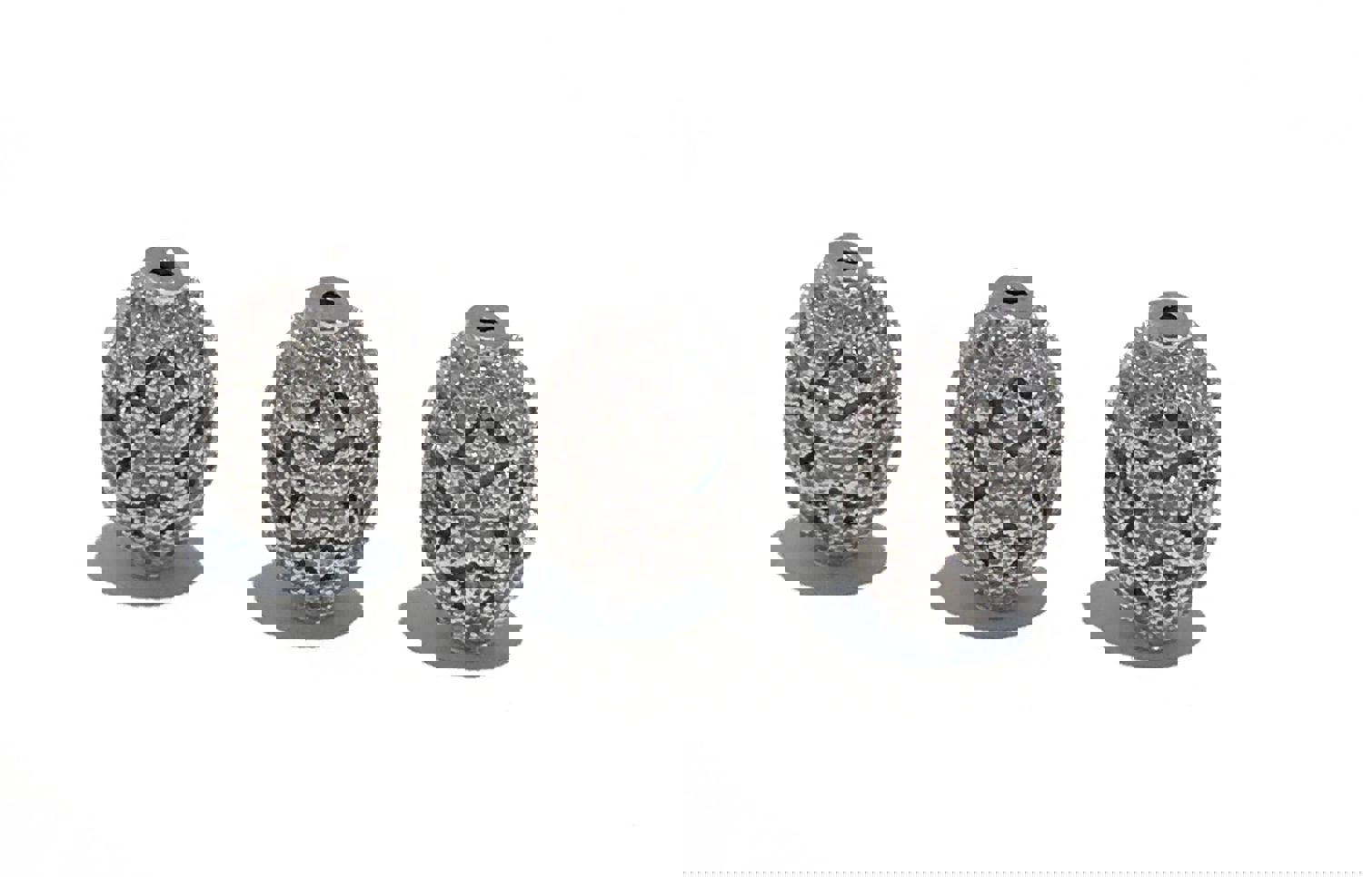 Platinum Plated Oval Micro Pave Cubic Zirconia Bead for DIY Jewelry Making