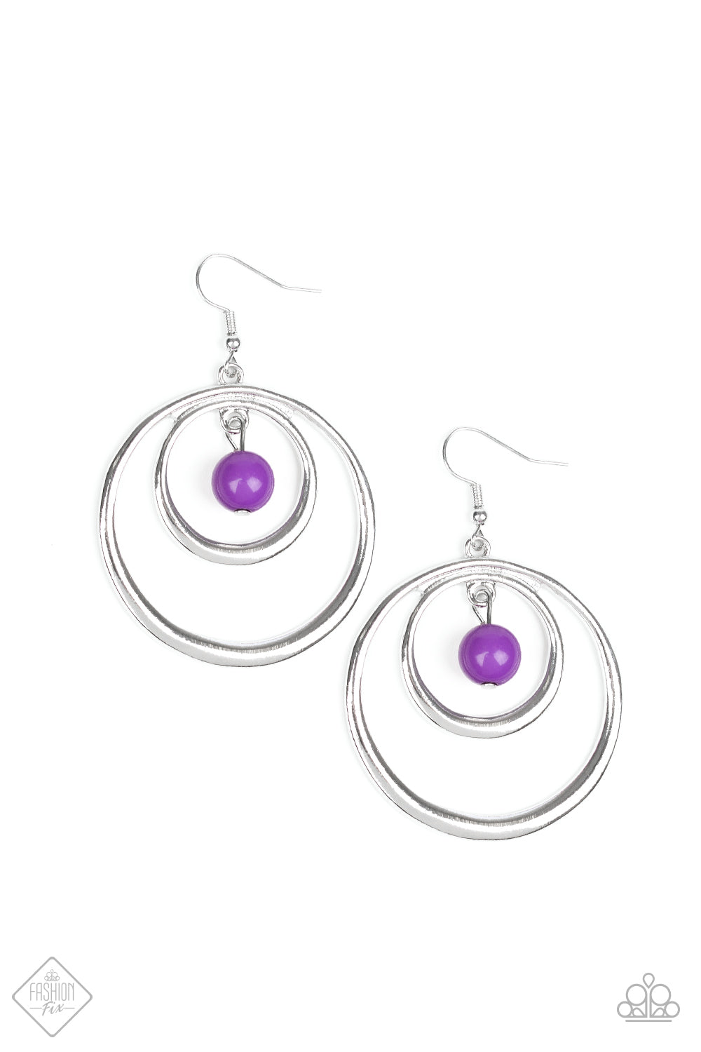 Paparazzi Diva Pop - Purple Earrings - Trendy Double-Hoop Style