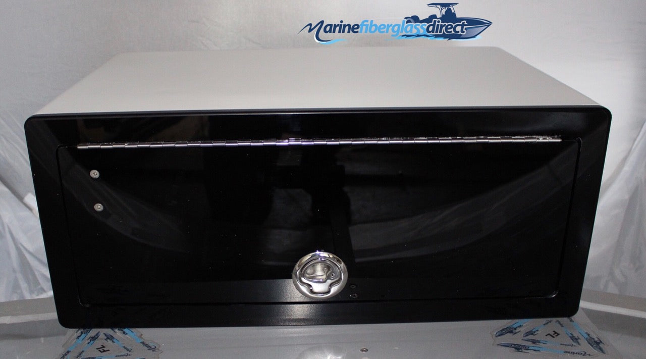 24 T-Top Fiberglass Electronics Box - White for Boat Center Console