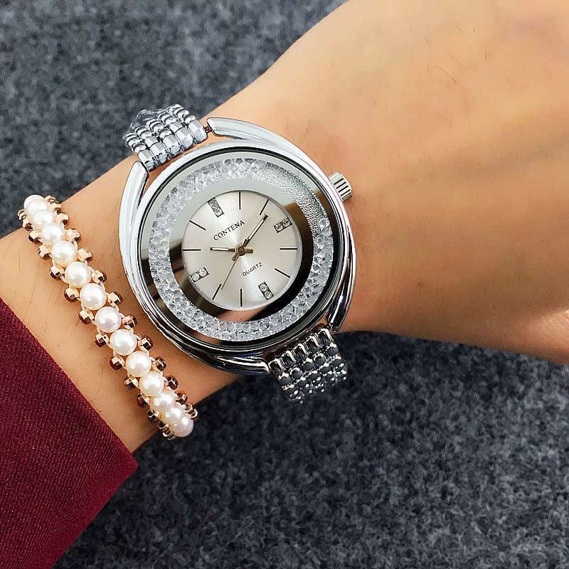 Contena Luxury Quartz Watch for Women - Stainless Steel Fashion Timepiece