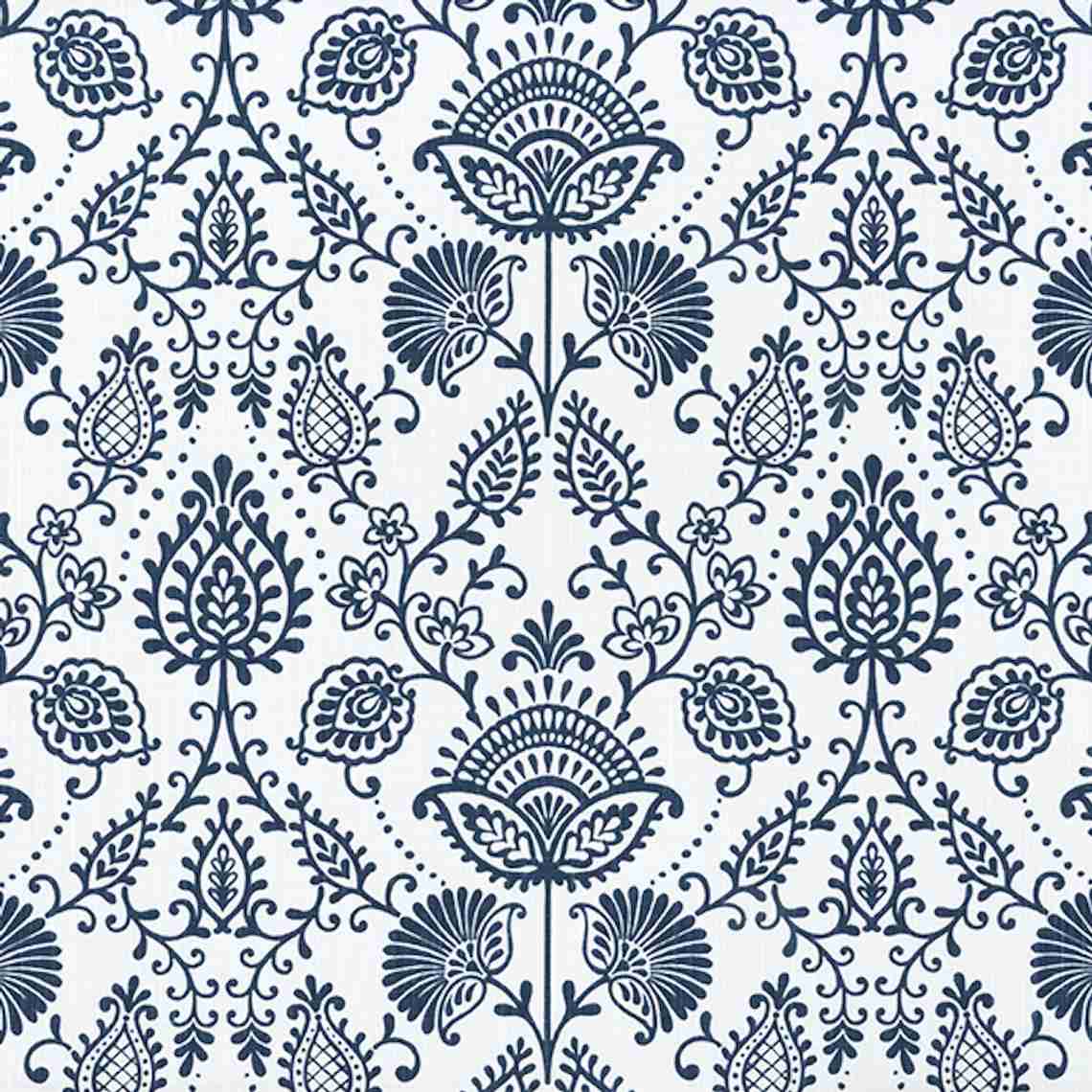 Empress Swag Valance in Silas Italian Denim Blue Country Floral