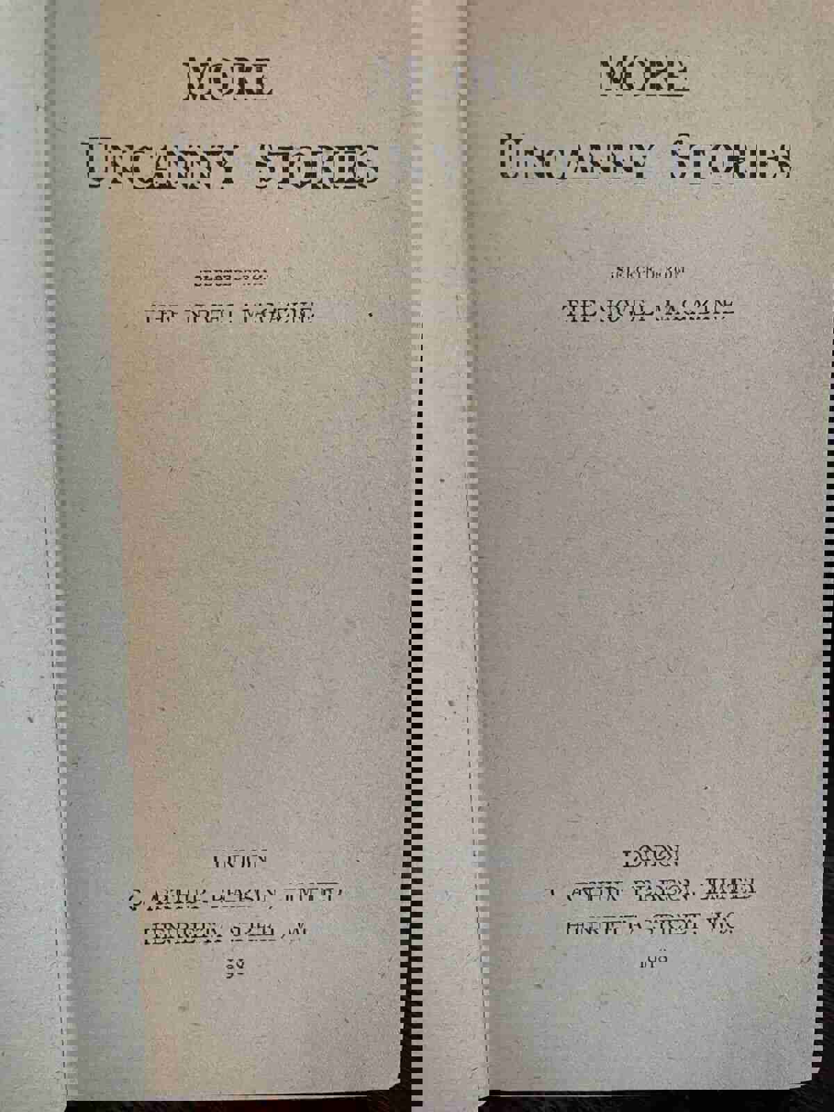 MORE UNCANNY STORIES - 1st 1918 NOVEL MAGAZINE SCARCE HORROR SUPERNATURAL TALES