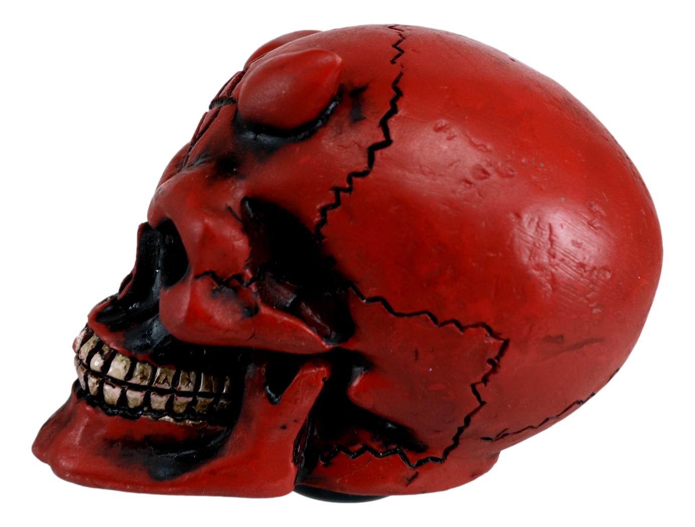 Red Horned Devil Demonic Skull Car Shift Knob