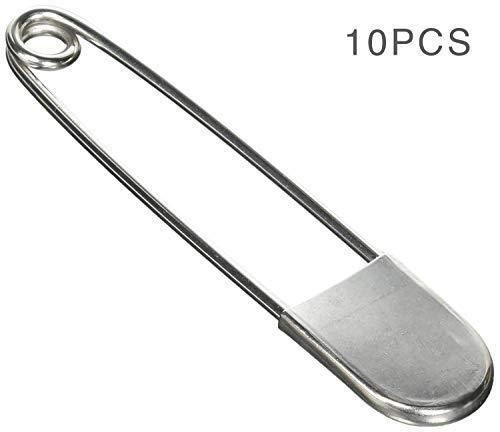 5 Inch Heavy Duty Stainless Steel Safety Pins (10 PCS) - Extra Large for Laundry, Blankets & Upholstery