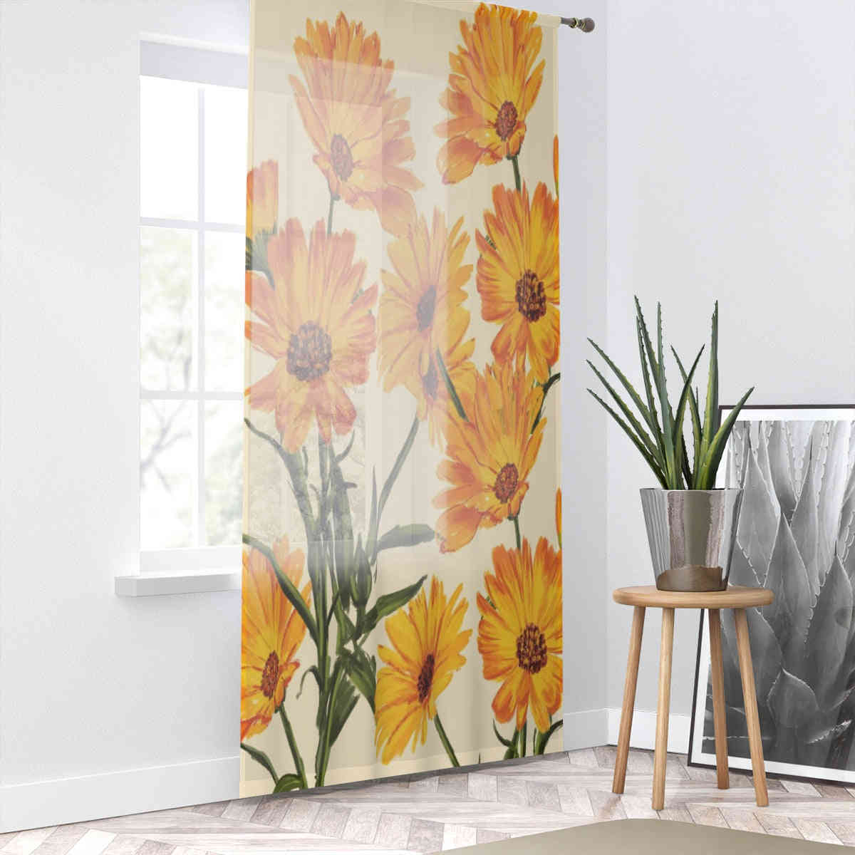 SUMMER FLOWERS - SHEER Window Curtain