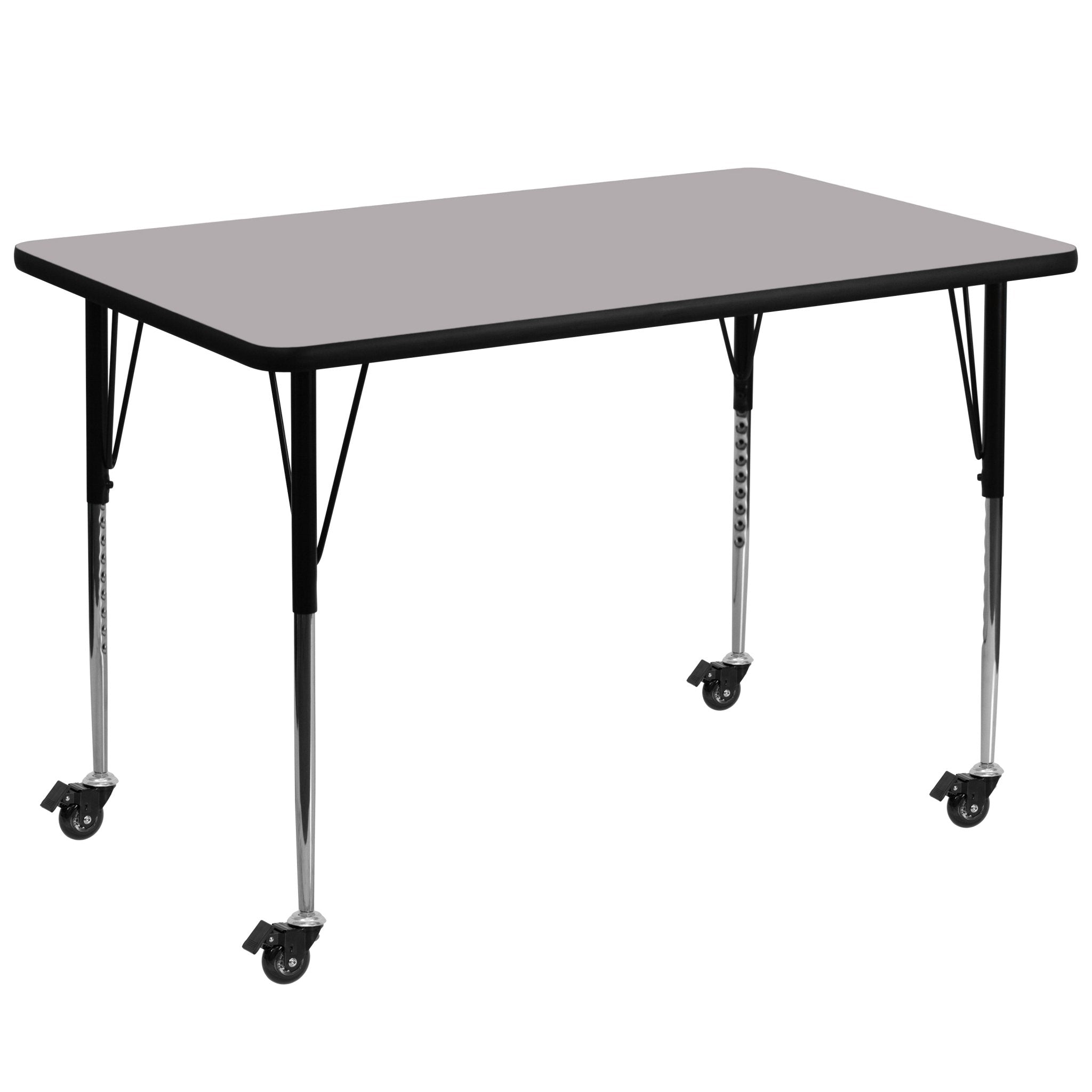 Wren Mobile 36W x 72L Rectangular Thermal Laminate Activity Table - Adjustable Height