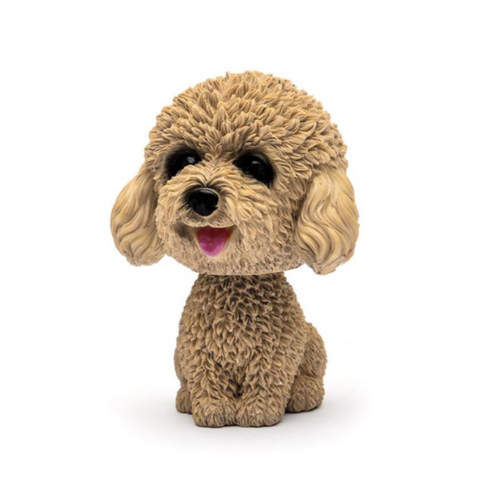 9cm Husky Teddy Pomeranian Car Shake Head Dog Ornament - Cute Nodding Decoration Gift for Car Interior, Home, and Room