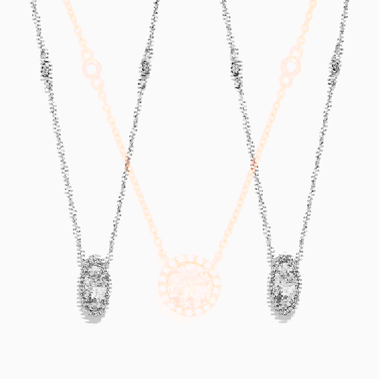 Effy Blush 14K Rose Gold Morganite and Diamond Station Necklace, 1.05 TCW