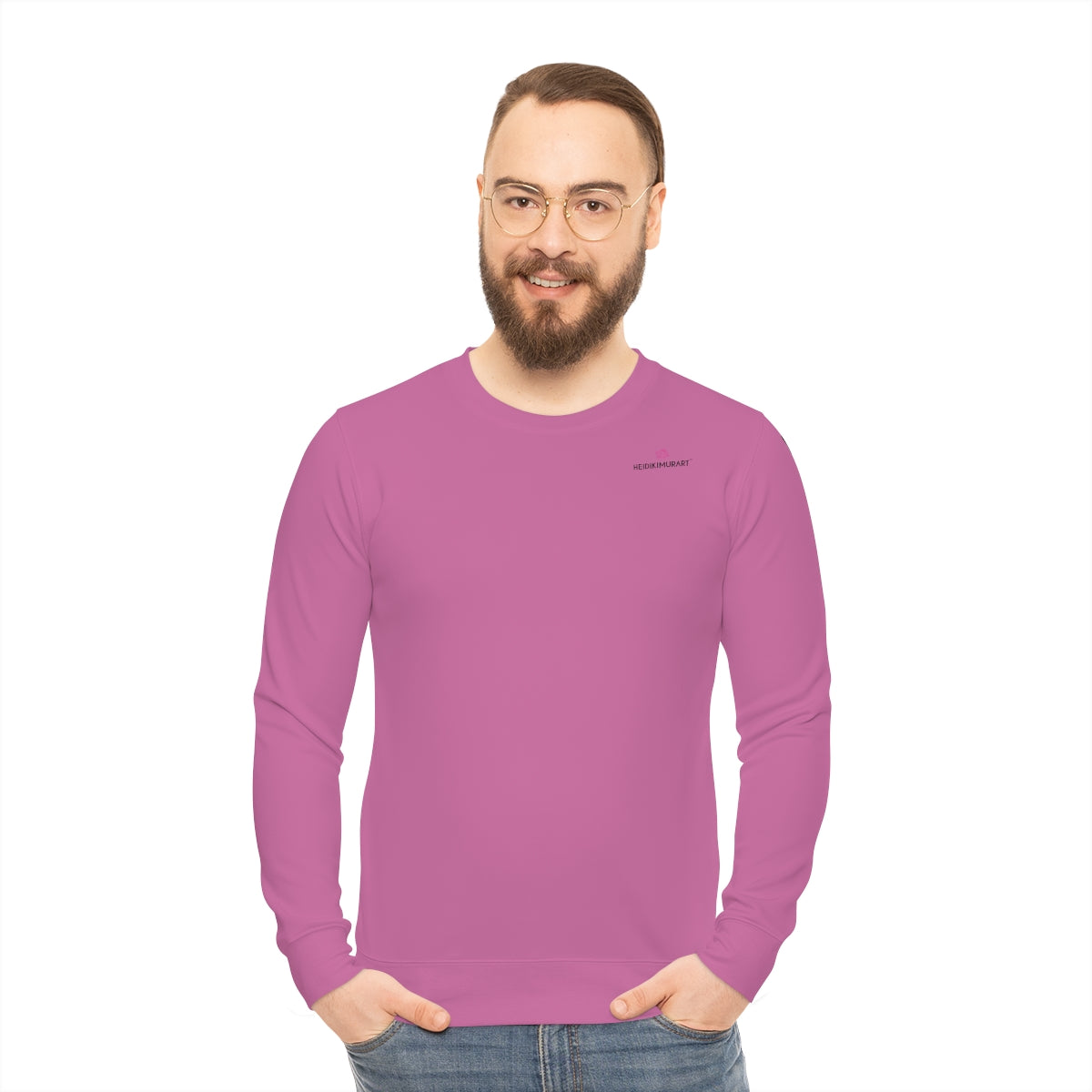 Pink Lightweight Men's Sweatshirt - Breathable & Soft