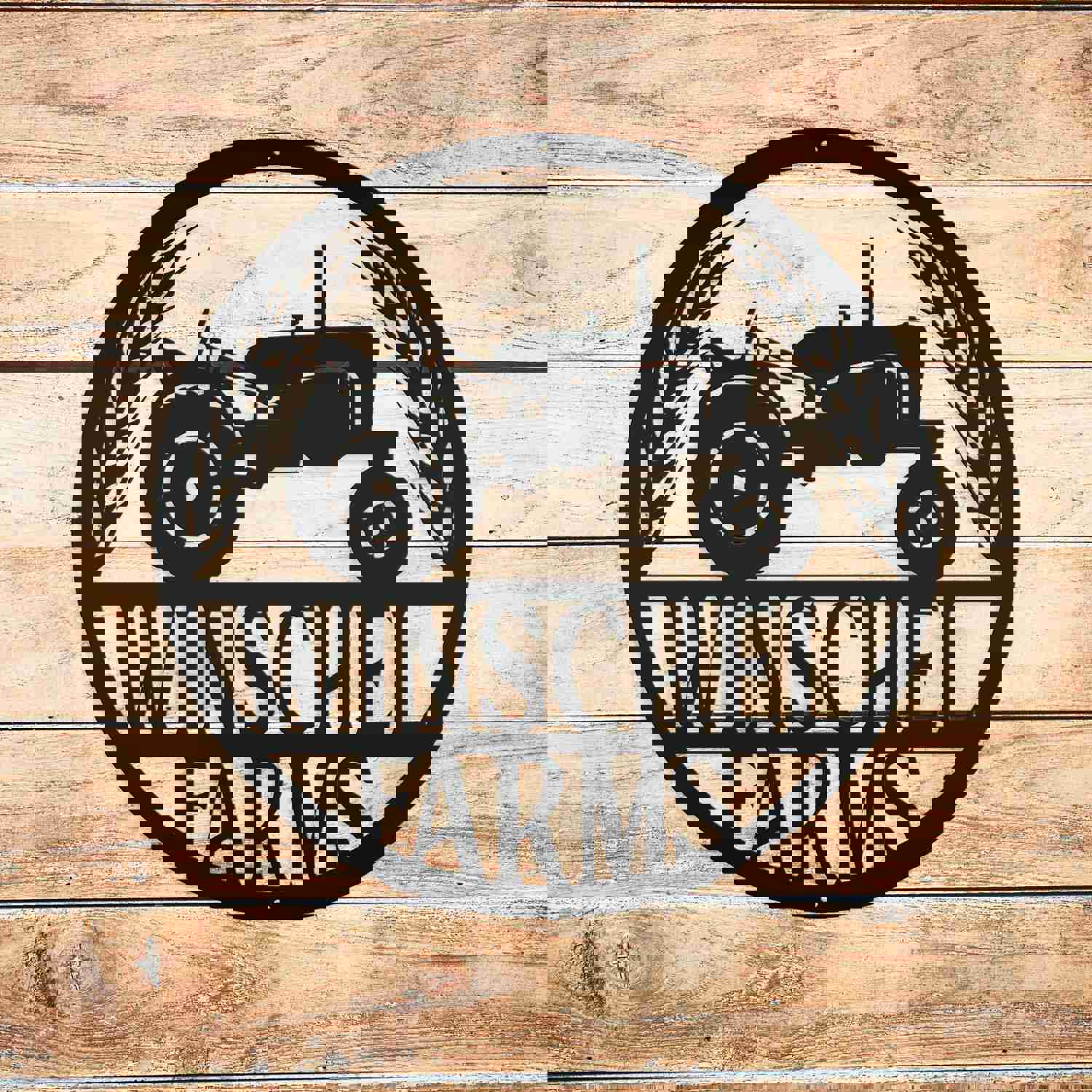 Personalized Tractor and Wheat Metal Sign - Custom Farm Decor for Indoor & Outdoor Use
