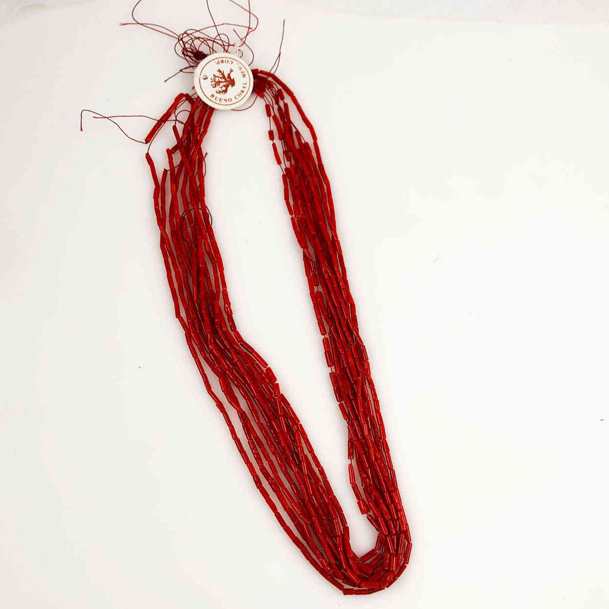 Italian Oxblood Red Coral Heishi Tubes Natural Beads
