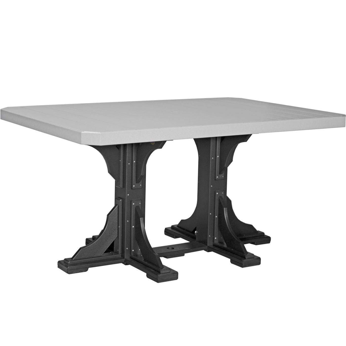 LuxCraft Dove Gray Recycled Plastic 4x6 Rectangular Table