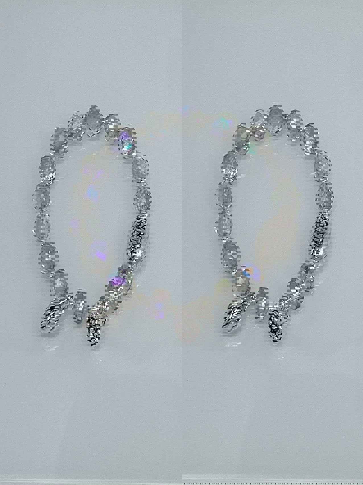 Bless Good Luck Crystal Beaded Pendant Layer Bracelet for Men and Women