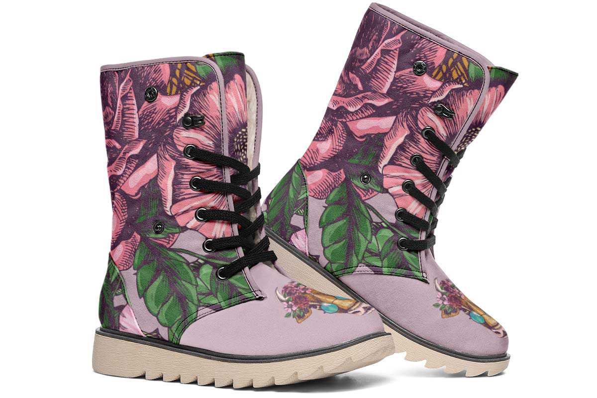 Floral Cow Polar Vibe Boots