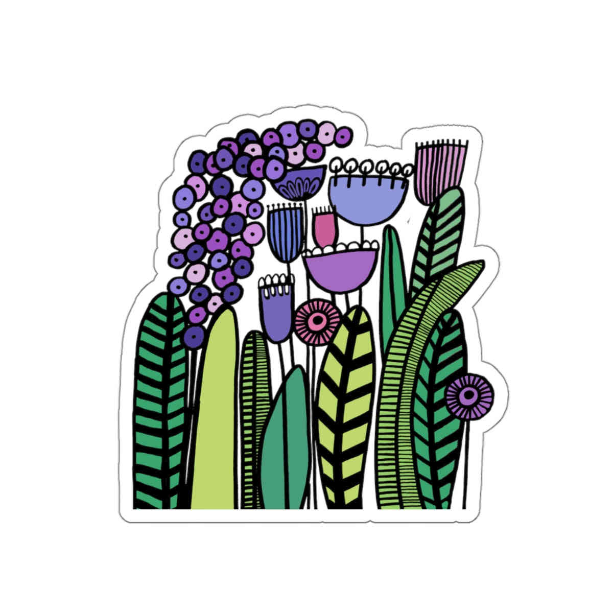 Vintage Purples Flowers Die-Cut Stickers