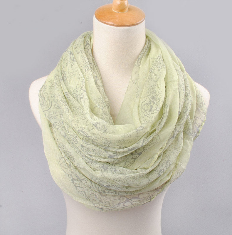 Fashion Women's Leopard Print Chiffon and Cotton Scarf Shawl