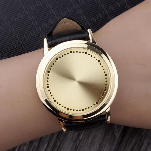 Creative Minimalist Touch Screen Waterproof LED Smart Watch - Golden