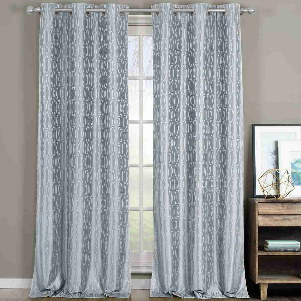 Voyage Jacquard Thermal Blackout Grommet Curtain Panels (Set of 2) - Multiple Sizes Available