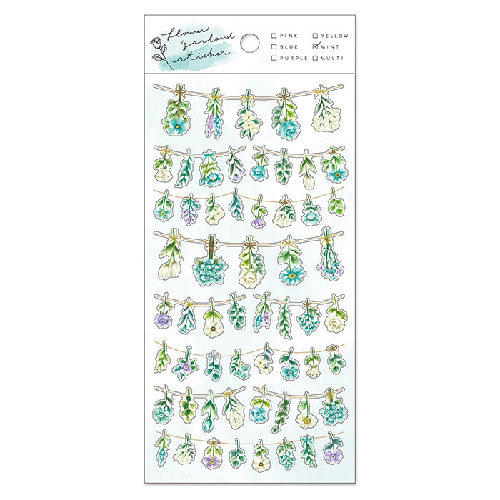 Flower Garland Sticker Mint Mind Wave
