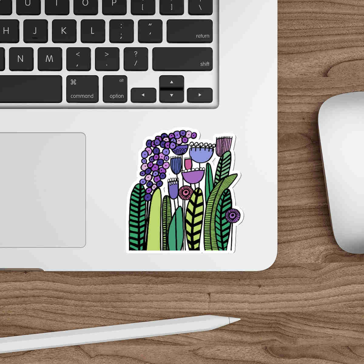 Vintage Purples Flowers Die-Cut Stickers