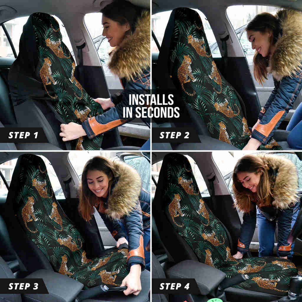 Leopard Skin Wild Pattern Car Seat Covers - Premium Car Interior Accessories