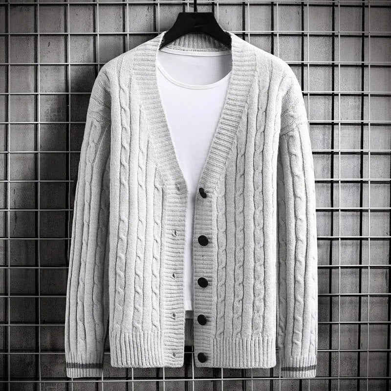 Nukty Autumn Men's Slim Fit Single Breasted Knitted Cardigan