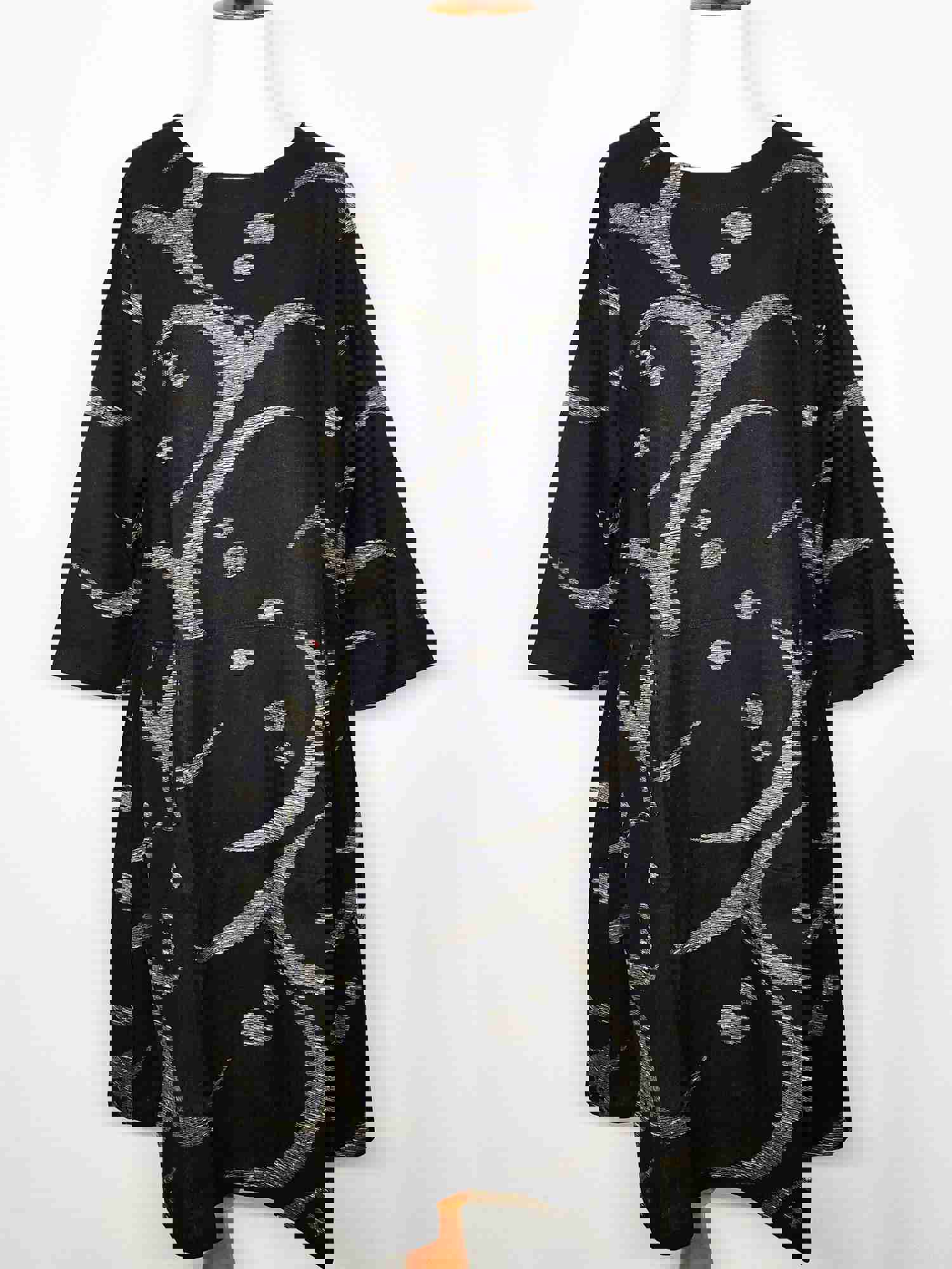 A-Line Dress - Water Flow Print - Black