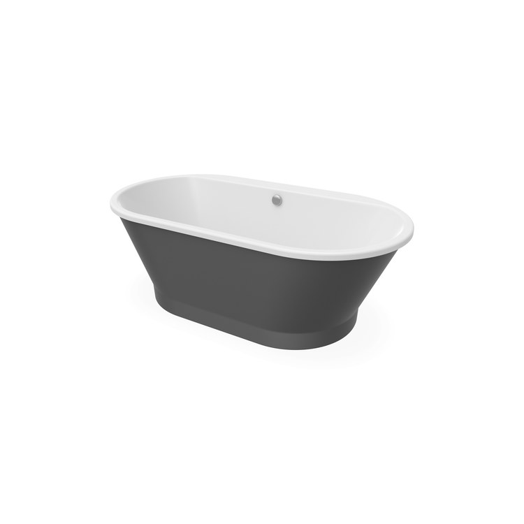Freestanding Tub Brioso 66 x 36 x 23 Inch 2 Piece Center Drain Thunder Gray Oval