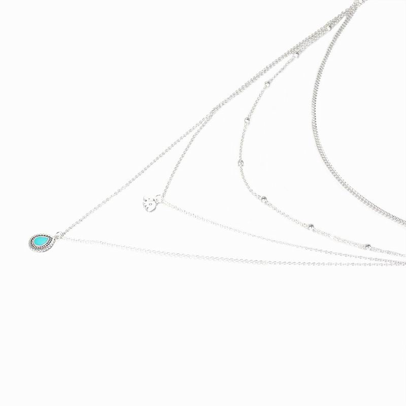 Boho Long Charm Necklace for Women - Multilayer Sequins with Baby Elephant and Moon Pendant
