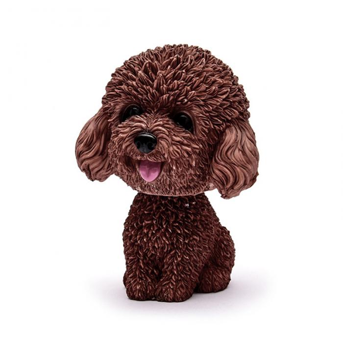 9cm Husky Teddy Pomeranian Car Shake Head Dog Ornament - Cute Nodding Decoration Gift for Car Interior, Home, and Room