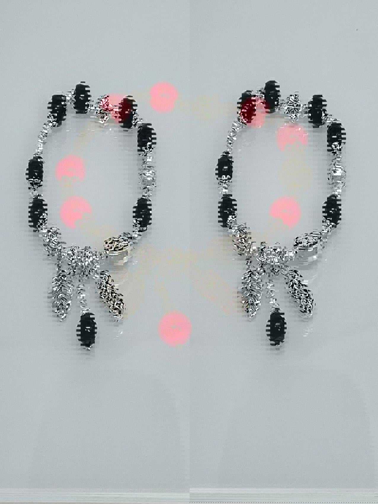 Bless Good Luck Crystal Beaded Pendant Layer Bracelet for Men and Women
