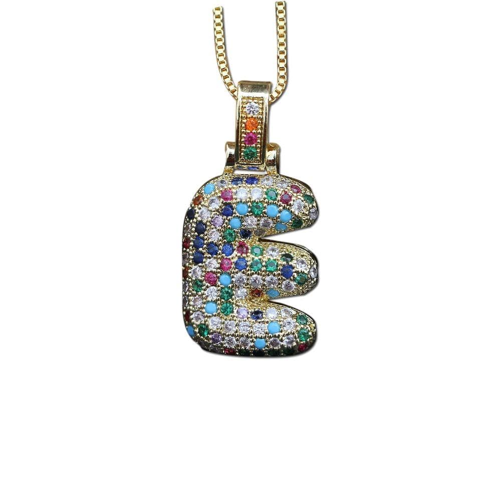 The Bubbly Initial Rainbow Necklace