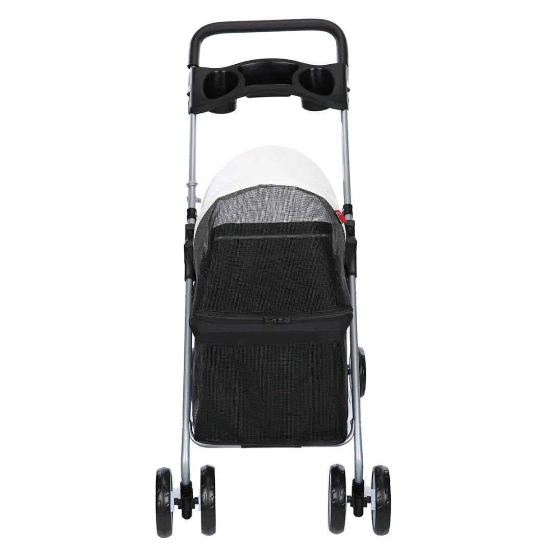 Premium 4-Wheel Pet Stroller with Spring Damping Design for Dogs and Cats