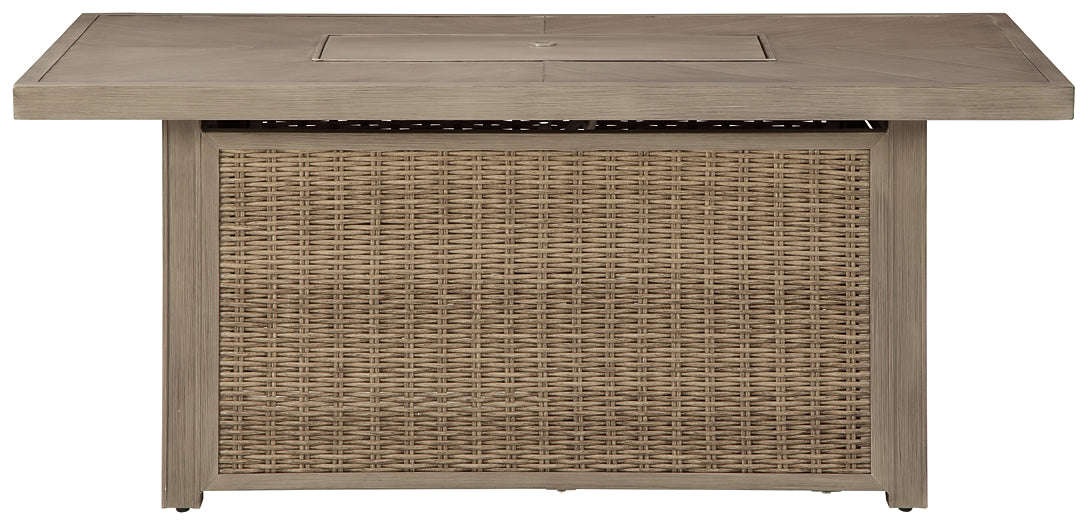 Beachcroft Rectangular Fire Pit Table - Stylish Outdoor Gas Fire Pit