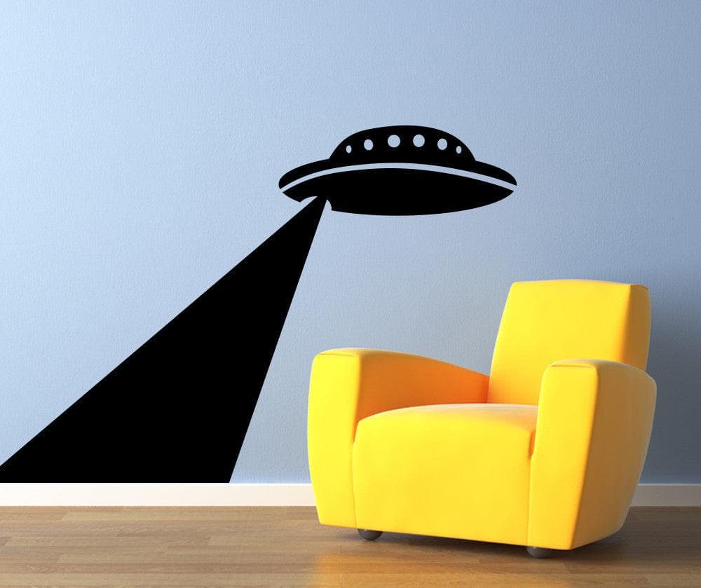 Vinyl Wall Decal Sticker Abducting UFO #OS_MB1133 - Removable & Easy to Apply
