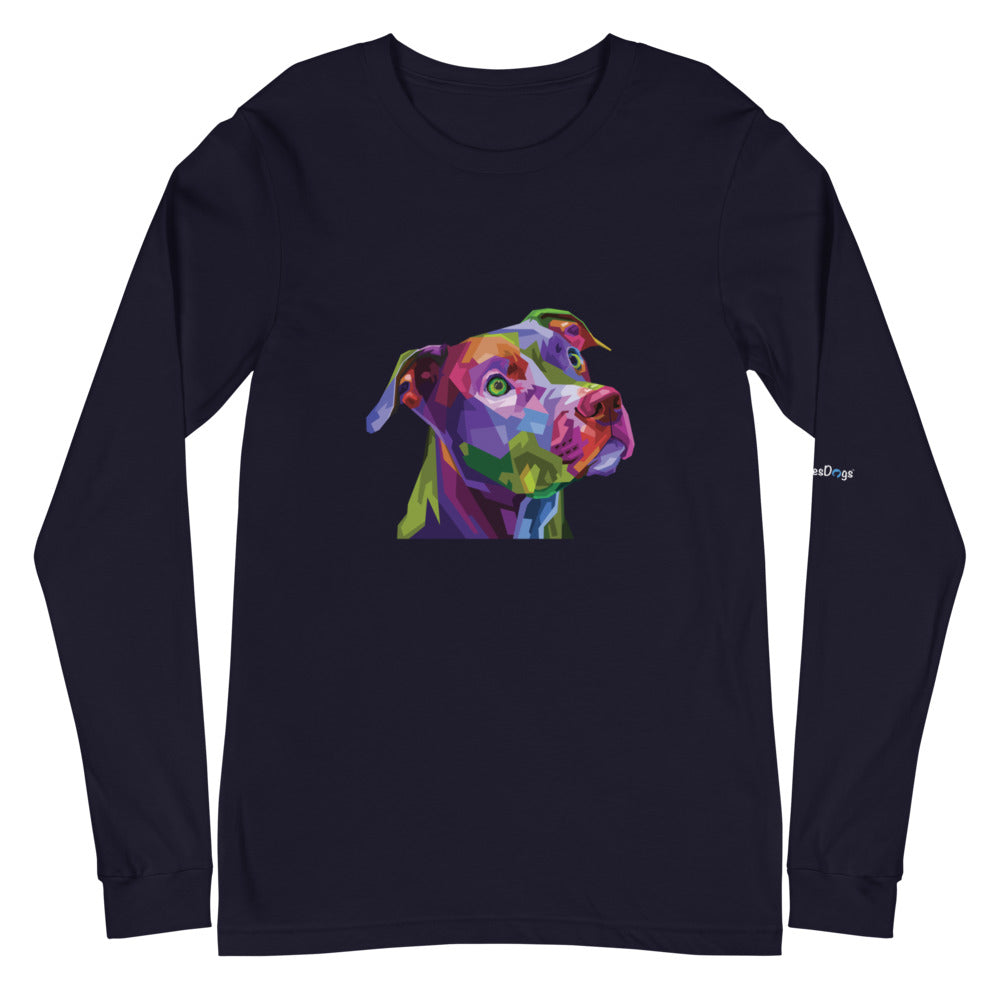 Pit Bull Pop Art Long Sleeve Tee - Unisex Soft Cotton Shirt
