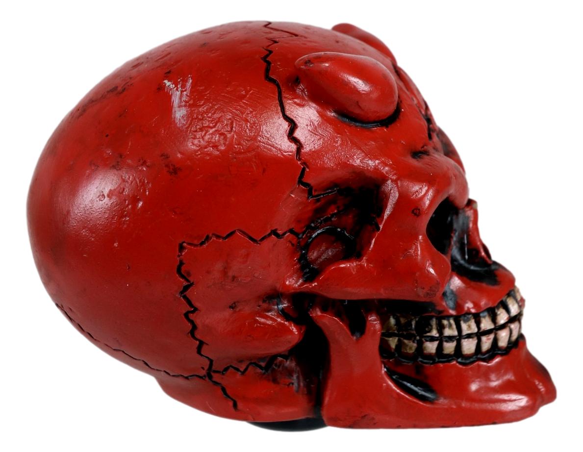 Red Horned Devil Demonic Skull Car Shift Knob