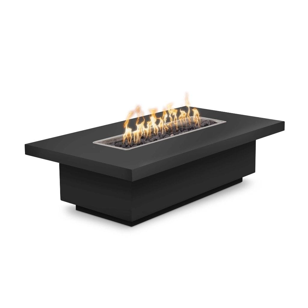 The Outdoor Plus 84 Fremont Powder Coated Steel Rectangle Fire Pit - 15 tall