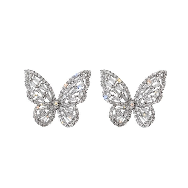 2022 Elegant Shiny Butterfly Prom Party Earrings for Women