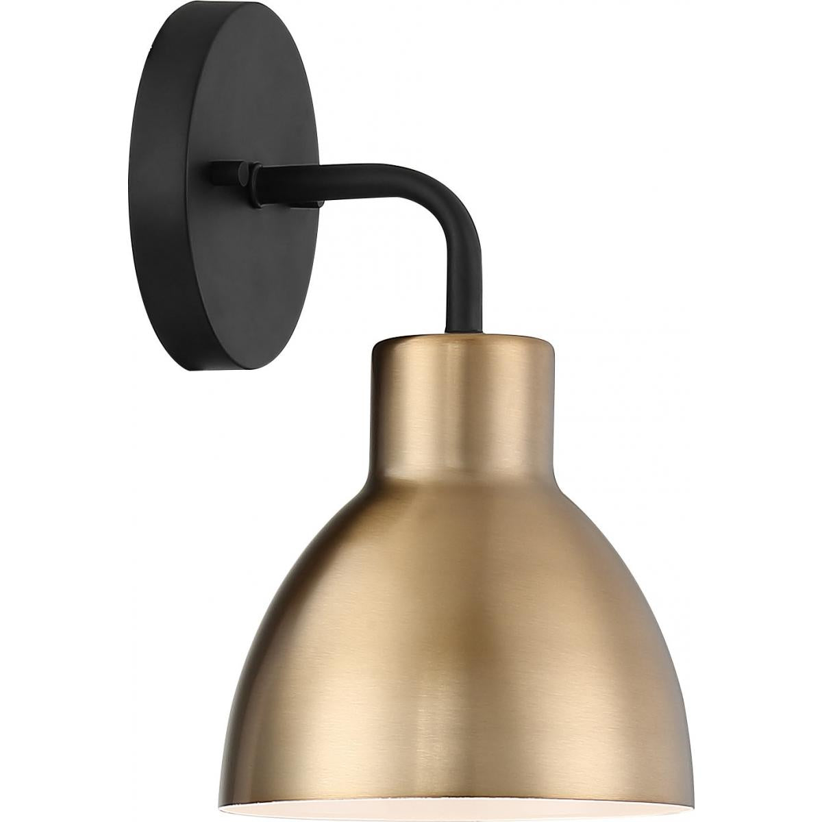 Sloan 1 Light Vanity - Matte Black and Burnished Brass Finish