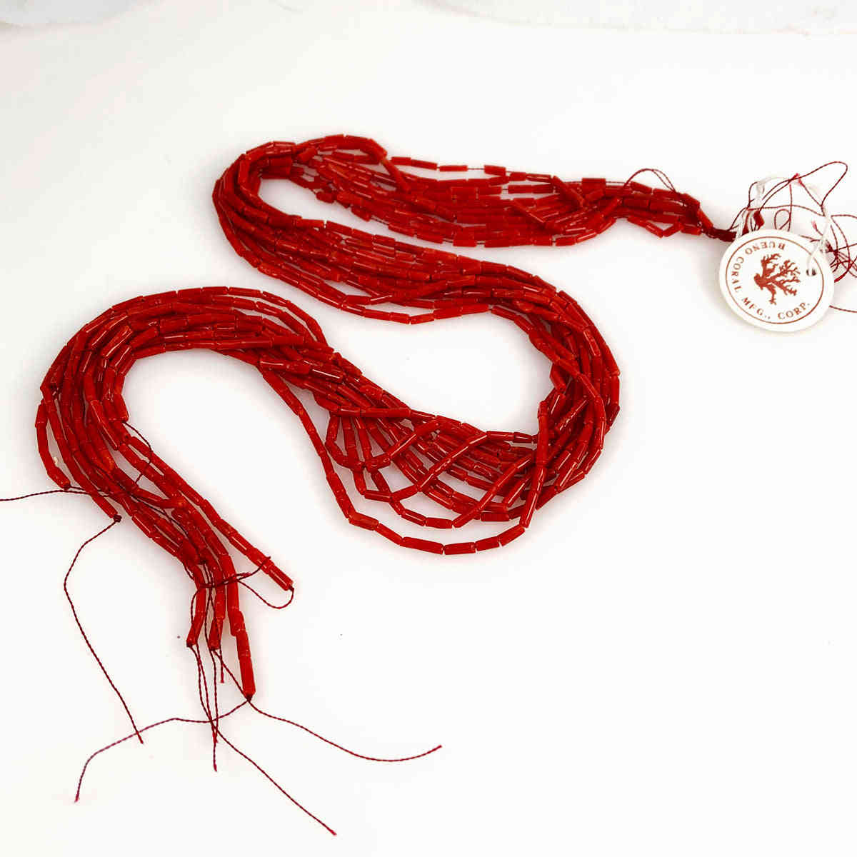 Italian Oxblood Red Coral Heishi Tubes Natural Beads
